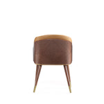 Reeva Vegan Leather Wood Dining Chair in Camel