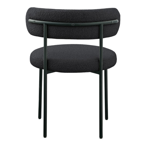 Beacon Boucle Fabric Upholstered Dining Chair in Black