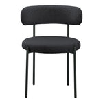Beacon Boucle Fabric Upholstered Dining Chair in Black