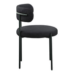 Beacon Boucle Fabric Upholstered Dining Chair in Black
