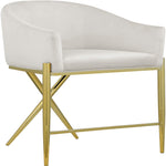 Xavier Velvet Upholstered Counter Stool (867-C) in Cream