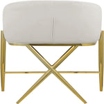 Xavier Velvet Upholstered Counter Stool (867-C) in Cream