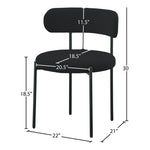 Beacon Boucle Fabric Upholstered Dining Chair in Black