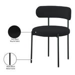 Beacon Boucle Fabric Upholstered Dining Chair in Black