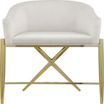 Xavier Velvet Upholstered Counter Stool (867-C) in Cream