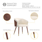 Reeva Vegan Leather Wood Dining Chair in Cream