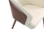 Reeva Vegan Leather Wood Dining Chair in Cream