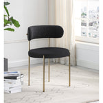 Beacon Boucle Fabric Upholstered Dining Chair in Black