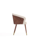 Reeva Vegan Leather Wood Dining Chair in Cream