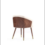 Reeva Vegan Leather Wood Dining Chair in Cream