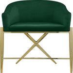 Xavier Velvet Upholstered Counter Stool (867-C) in Green