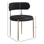Beacon Boucle Fabric Upholstered Dining Chair in Black