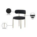 Beacon Boucle Fabric Upholstered Dining Chair in Black
