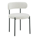 Beacon Boucle Fabric Upholstered Dining Chair in Cream