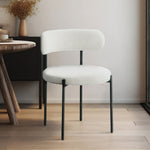 Beacon Boucle Fabric Upholstered Dining Chair in Cream