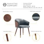 Reeva Vegan Leather Wood Dining Chair in Gray