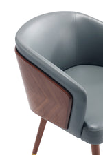 Reeva Vegan Leather Wood Dining Chair in Gray