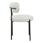 Beacon Boucle Fabric Upholstered Dining Chair in Cream