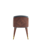 Reeva Vegan Leather Wood Dining Chair in Gray