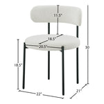 Beacon Boucle Fabric Upholstered Dining Chair in Cream