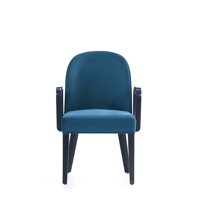 Hillman Wood Upholstered Armchair in Blue