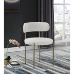 Beacon Boucle Fabric Upholstered Dining Chair in Cream