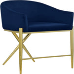 Xavier Velvet Upholstered Counter Stool (867-C) in Navy