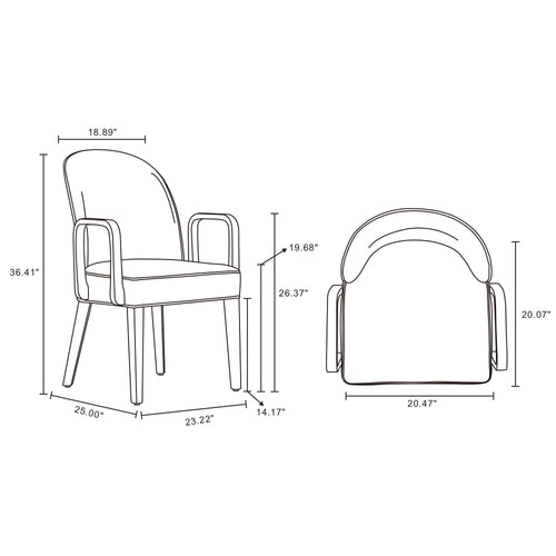 Hillman Wood Upholstered Armchair in Blue