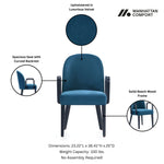 Hillman Wood Upholstered Armchair in Blue