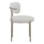 Beacon Boucle Fabric Upholstered Dining Chair in Cream