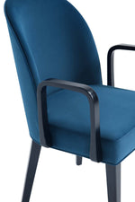 Hillman Wood Upholstered Armchair in Blue