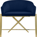 Xavier Velvet Upholstered Counter Stool (867-C) in Navy