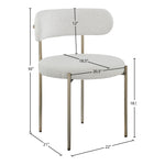 Beacon Boucle Fabric Upholstered Dining Chair in Cream