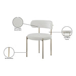 Beacon Boucle Fabric Upholstered Dining Chair in Cream