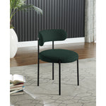 Beacon Boucle Fabric Upholstered Dining Chair in Green