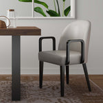 Hillman Wood Upholstered Armchair in Light Gray