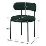 Beacon Boucle Fabric Upholstered Dining Chair in Green
