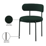 Beacon Boucle Fabric Upholstered Dining Chair in Green