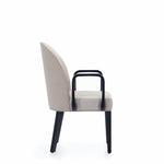 Hillman Wood Upholstered Armchair in Light Gray