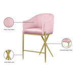 Xavier Velvet Upholstered Counter Stool (867-C) in Pink