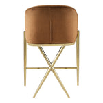 Xavier Velvet Upholstered Counter Stool (867-C) in Saddle