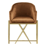 Xavier Velvet Upholstered Counter Stool (867-C) in Saddle