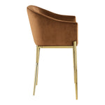 Xavier Velvet Upholstered Counter Stool (867-C) in Saddle