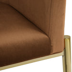 Xavier Velvet Upholstered Counter Stool (867-C) in Saddle