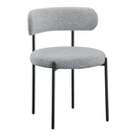 Beacon Boucle Fabric Upholstered Dining Chair in Grey