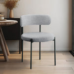 Beacon Boucle Fabric Upholstered Dining Chair in Grey