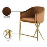 Xavier Velvet Upholstered Counter Stool (867-C) in Saddle