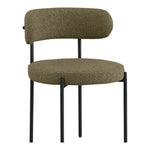 Beacon Boucle Fabric Upholstered Dining Chair in Olive Green