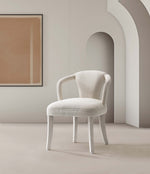 Palmer Tweed Upholstered Armchair in Ivory