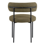 Beacon Boucle Fabric Upholstered Dining Chair in Olive Green